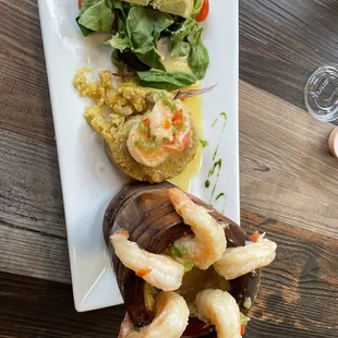 Shrimp in garlic and Mofongo