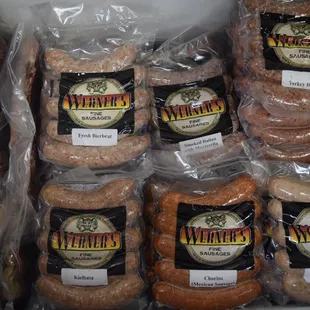 a variety of sausages