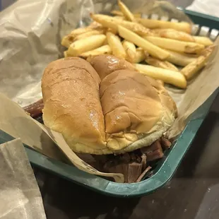 Beef brisket with fries