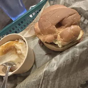 Beef brisket with mashed potatoes