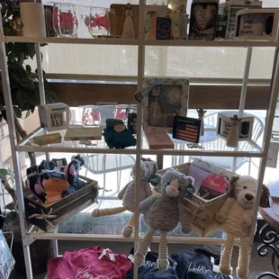 a display of teddy bears