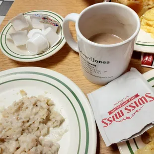 The awesome waitress brought me a hot chocolate packet for my coffee without making me feel weird about it.