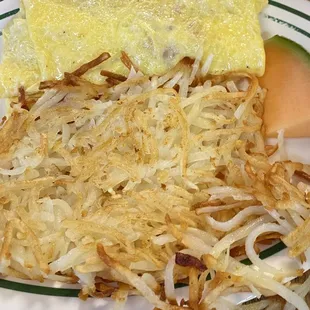 Western omelet with hashbrowns