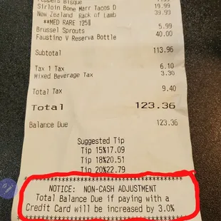 DO NOT DINE HERE - WESO doesn&apos;t inform they pass their operating costs on to customers and will charge 3% extra to use a credit card.