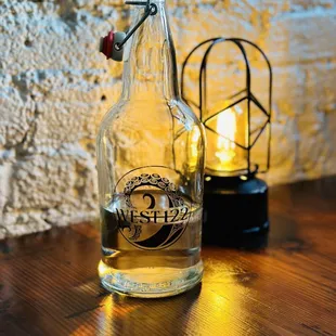 a bottle of beer on a table