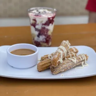 Churros and tres leches parfait