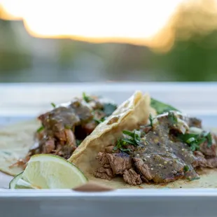 a closeup of a taco on a plate