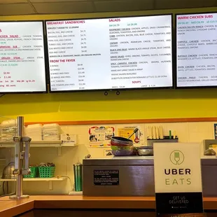 menus on the wall