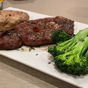 Ribeye was cooked well and a nice seasoning