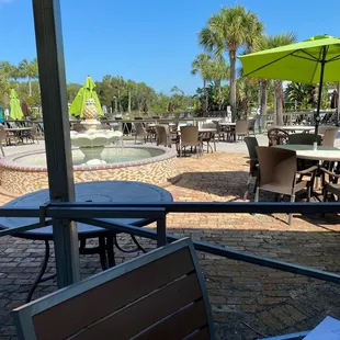 tables and umbrellas