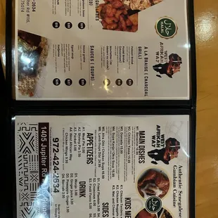 Menu (pages 2 &amp; 3)
