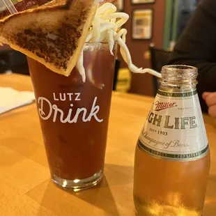 Abso-bloody-lutely with Miller High Life beer back