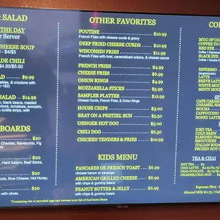 Menu as of 3/3/2023