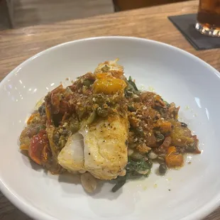 Baked Cod Puttanesca