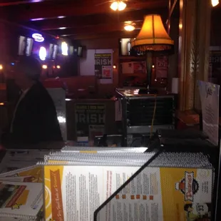 menus on the counter