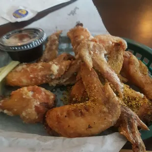 BOGO wings Thursday (half garlic parmesan half lemon pepper wings)