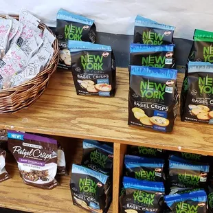 a variety of new york snacks
