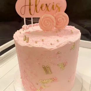 a pink cake