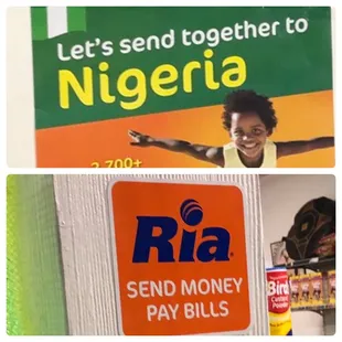 a picture of a sign and a picture of a woman