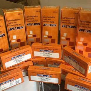Apetamin is a nutritional supplement to aid in gaining weight. Please call for more info!