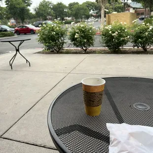 Outdoor seating is sad