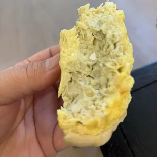 I ordered 4 breakfast sandwiches. All of them had eggshells.