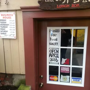 Best bento place in NW is closed until April 2016.