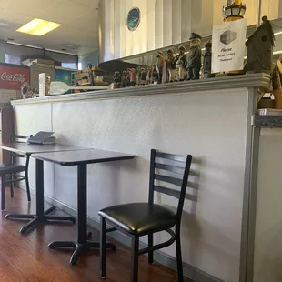 a table and two chairs