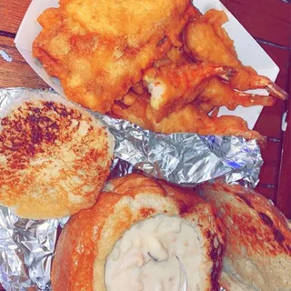 (1) Fish and (4) Prawns