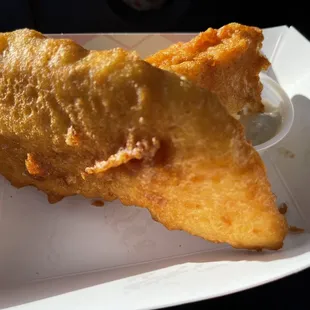 Halibut fried to perfection.