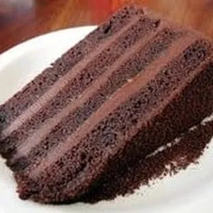 a slice of chocolate cake
