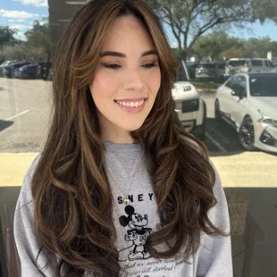 Dimensional Brunette Balayage Highlights