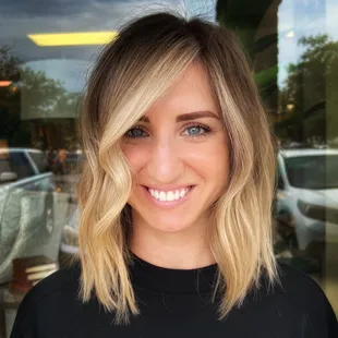 Balayage Highlights with Face Framing Foils