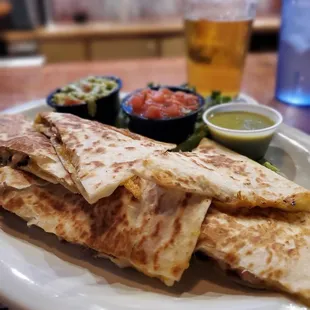 a plate of quesadillas