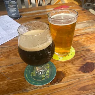 North Coast Old Rasputin RIS on Nitro (9%) and Russian River Pliny the Elder IIPA (8%).