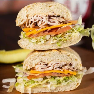 two halves of a sandwich