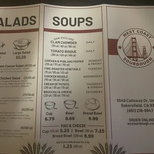 menu