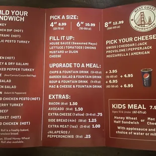 menu