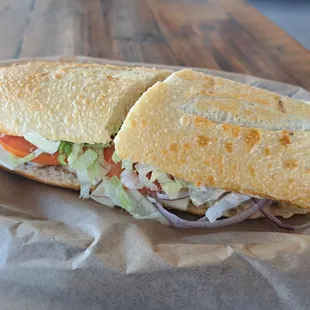 Grilled Chicken Pesto is served cold by default, but you can request it to be a hot sandwich.