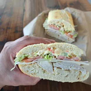 Grilled Chicken Pesto is served cold by default, but you can request it to be a hot sandwich.