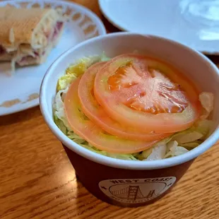 Tomato and lettuce on the side