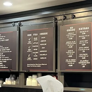 Sandwich menu board