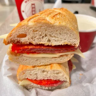 We&apos;ll never feel bad any more  8&quot; Italian w/ cup of clam chowder from #WestCoastSourdough