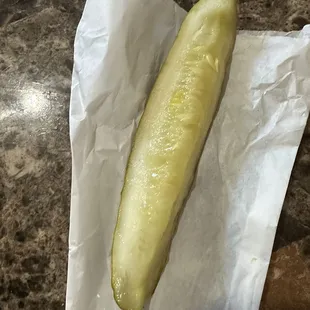 Fresh tasty pickle split too!