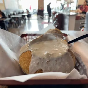 Clam Chowder in a Bread Bowl