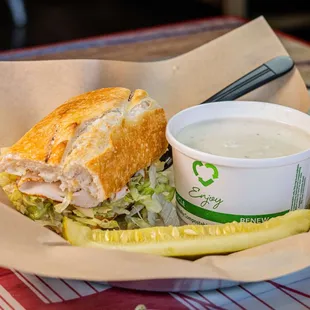 Turkey Sandwich &amp; Clam Chowder!