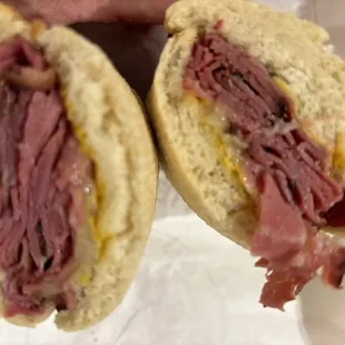 Hot pastrami made to order. Yum! Tender slices of delicious pastrami. .