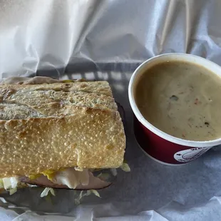 Ham &amp; Turkey with pepperjack and chicken poblano soup
