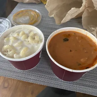 Mac and cheese, Tomato Bisque - Daily