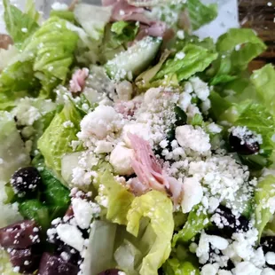 a closeup of a salad